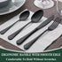 Wildone 20-Piece Black Silverware Set, Stainless Steel Flatware Cutlery Set Service for 4, Includes Knives, Forks,