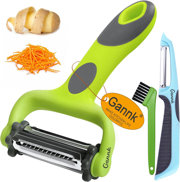 GANNK Potato Apple Vegetable Peelers for Kitchen, I and Y Peelers for
