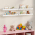 4-Pack Yirilan Scalloped Shelves, Nursery Shelves for Wall, Floating Nursery Book Shelves for Kids, White