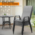 Set 2 VINGLI Patio Chairs of Stackable Outdoor Dining Chairs with Comfortable Sling High Back Chairs and Armrests