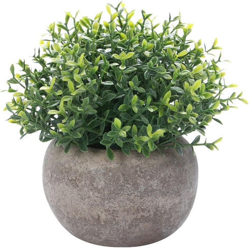 HC STAR Artificial Mini Fake Plant - Potted Decorative Lifelike Green Plants for Indoor and Outdoor Room Decor