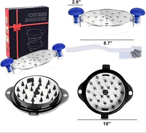 WAOGE 304 Chicken Shredder Tool Twist Meat Shredder Large for Chicken Breasts Beef Pulled Pork with Stainless Steel