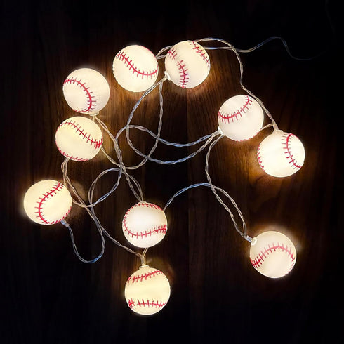 20 14FT Baseball String Lights LED Baseball Decor Battery Powered Indoor/Outdoor for Boys Room Ball Sport Theme Party