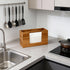 Hilislog Countertop Counter Acacia Wood Paper Towel Dispenser Wooden Paper Towel Holder for Bathroom Kitchen Napkin