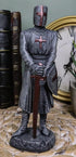 Ebros Holy Roman Empire Templar Crusader Knight Statue, 6" Tall, Suit of Armor Swordsman Decorative Sculpture