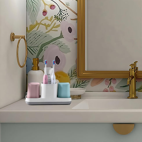 Set Toothbrush Holder for Bathroom, Kids Toothbrush Holder with Cups, Electric Toothbrush Holder for Bathroom Decor