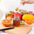 3 oz 30 Pack BIGIVACA Mini Honey Jars - Hexagon Glass Jars with Wood Dippers, Gold Lids, Bee Pendants, Jutes, Stickers