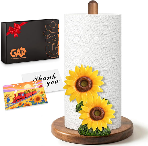 GAJ Sunflower Paper Towel Holder - Sunflower Decor for Kitchen Farmhouse Bathroom Counter