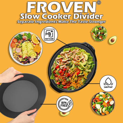 4QT Oval Silicone Slow Cooker Liner, Compatible with Crock Pot & Hamilton Beach, Reusable and Dishwasher Safe