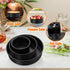TeamFar Cake Pan Set, 4'' / 6''/ 8'' Round Baking Tier Pans, Non-Stick Coating Stainless Steel Core, Set of 3, Black