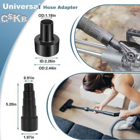 12 1-1/4" Pcs Universal Vacuum Attachment Kit, Vacuum Hose Adapter, Vacuum Cleaners Accessories with Horse Hair Brush