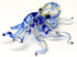 Octopus Miniature Figurines - Hand Blown Color Glass Art Collectible Gift Decor, 3.25" Blue Tone