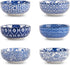 Selamica Ceramic Mini Dipping Bowls Set of 6, 3 inch Soy Sauce Dishes for Side Dishes, Appetizers, Vintage Blue