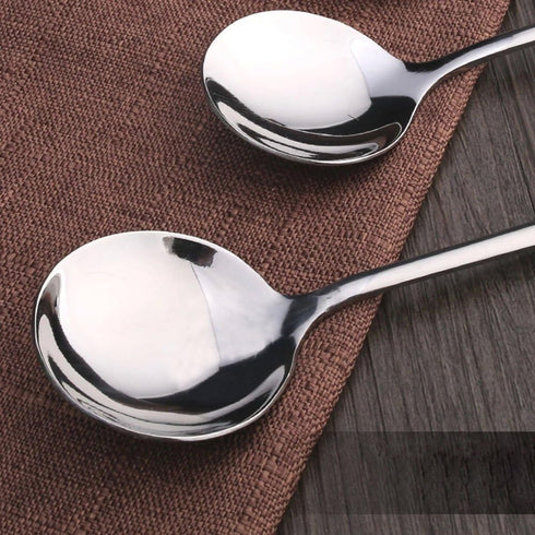 HornTide 6-Piece Soup Spoon Set, Stainless Steel Bouillon Flatware, 6.5-Inch
