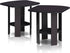 Set 2, 2-Tier Furinno SIMPLE DESIGN Side Table of Modern End Table with Soft Edges, Open Shelves Night Stand, Bedside
