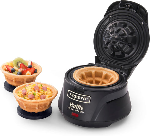 Presto Belgian Waffle Bowl Maker - Black, 9.3 x 8.25 x 5.25 inches