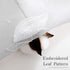 HOMEIDEAS White Sheer Curtains, 52 x 63 Inches, 2 Panels Embroidered Leaf Pattern Faux Linen for Windows