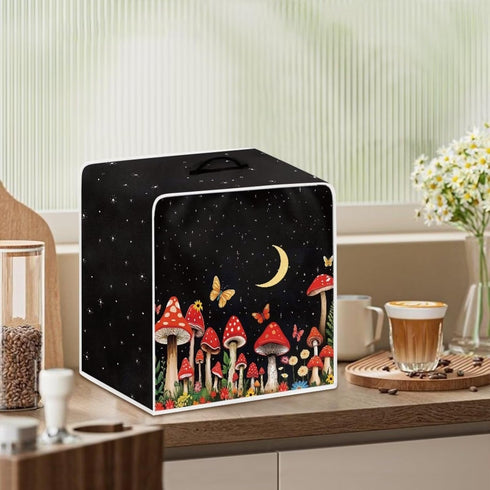 Moon Mushroom Coffee Maker Cover, Stain Resistant Washable Cover with Handle for Kitchen Appliance Protection