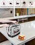 Welcome to Our Farm House 4 Slice Toaster Cover, Black and White Checkered, Large Kitchen Appliance Protection