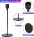Set of 3 Black Candlestick Holders – Decorative Taper Candle Holders for Home Decor, Wedding, Dining, and Party