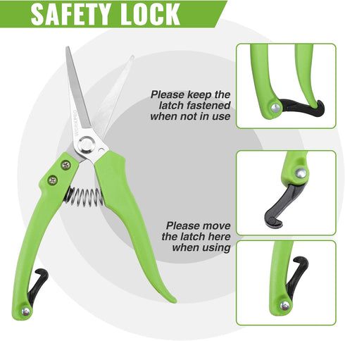 WORKPRO 2 Pcs Garden Clippers Kit, 8" Bypass Pruner & 8.5" Straight Blade Shear for Trimming Plants & Flowers