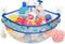 UNEEDE 4.32 Gallons Dinosaur Print Corner Bath Toy Storage | Blue Mesh