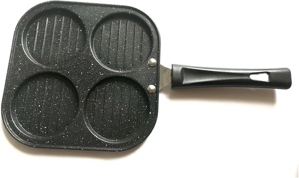 Non-Stick Pancake Pan - 4-Cup Mold Blini Griddle for Mini Pancakes and Fried Eggs, Multicolor Breakfast Maker