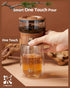 ZENS Modern Glass Infuser Teapot, One Touch Tea Maker for Loose Leaf Tea with Insulated Mug and Portable Case.