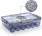 BTSKY Premium Plastic Egg Holder for Fridge - 24 Count Egg Container with Time Reminder and Lid, Reusable Stackable Egg