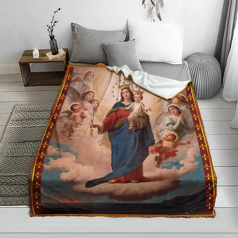 QIULIBMH Cozy 51'' 59'' Mary07) Virgin Mary Blanket Microfiber Our Lady of Guadalupe Throw Blanket Warm Flannel Prayer
