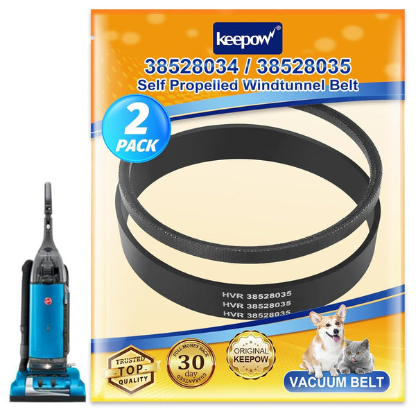 KEEPOW Vacuum Belt for Hoover WindTunnel Self-Propelled U6485900, Replace Part 38528034/38528035 (1 Set)