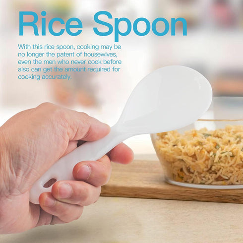 Vonty 2pcs ABS Non Stick Rice Paddle Spoon 7.8 Inch, White A