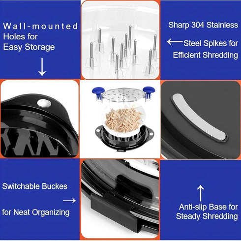 WAOGE 304 Chicken Shredder Tool Twist Meat Shredder Large for Chicken Breasts Beef Pulled Pork with Stainless Steel