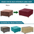 ANWUCHEN Stretch Knitted Jacquard Ottoman Cover - Soft Slipcover for Square Storage Ottoman - Thick Foot Stool Cover