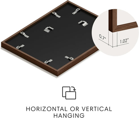 6x8 4x6 8x6 (6x8 HAUS AND HUES Picture Frame with Real Glass and Walnut Oak Matted to - Oak Picture Frame - Includes