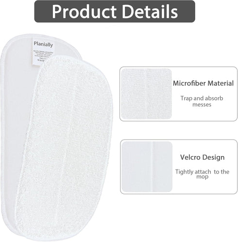 Set, 6 Pack 2 Reusable Steam Mop Pads Steam Mop Pads & Universal Microfiber Cloths, Compatible with KGHKGH, Sprobil