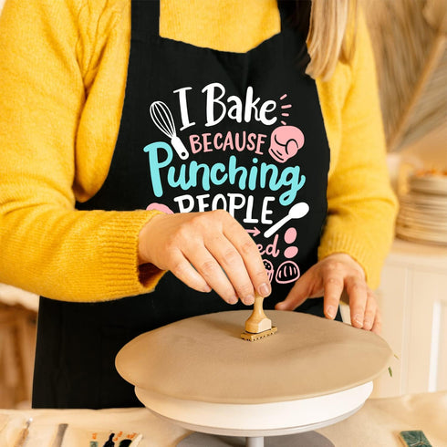 Funny Baking Aprons for Women - Water Resistant Cooking Apron with Pockets, Great Birthday Gift for Bakers