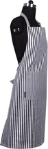 AMOUR INFINI Cotton Aprons for Women, Adjustable Strap and Waist Ties, Reusable for Baking and Cooking (Charcoal)