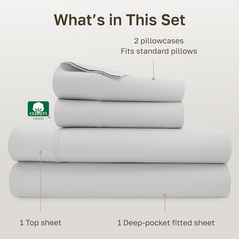 Set, 400 Count Set California Design Den Soft Cotton Full Size Bed Sheets Thread Good Housekeeping Award Winner, Silky