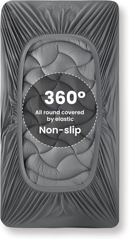 SLEEP ZONE Extra Long Twin Cooling Mattress Topper for College Dorm, Premium Zoned Cool Mattress Pad Cover