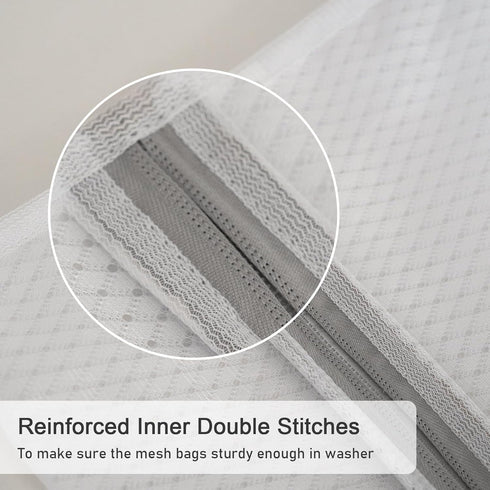 Polecasa Premium Soft 125g Diamond Mesh Laundry Bags with Sturdy Zipper for Delicates – 3 Pack Medium Durable Wash Bags