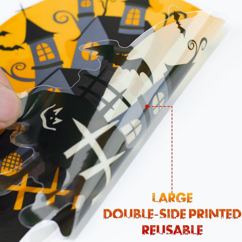 Halloween Window Clings: 6 Sheets of Crows, Bats, Spiders, Ghost Stickers for Halloween Decorations
