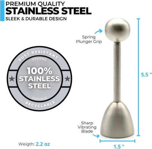 ICO Stainless Steel Egg Topper, Perfect Egg Opener for Soft & Hard Boiled Eggs