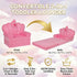 harhoers 2-in-1 1-5, Pink Princess Toddler Couch, Foldable Sofa Bed & Chair for Kids Space-Saving for Small Rooms, Fits