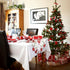 OurWarm Christmas Table Runners, Embroidered Poinsettia Holly Leaf Table Linens, 15 x 70 Inch