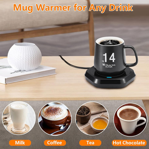 COFFEE MUG WARMER (R1 : Smart Beverage Heating Plate Candle Wax Cup Warmer Electric Thermostat Coaster for Hot Coffee