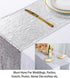 ShinyBeauty Sequin Tassel Table Runner - Silver 12in x 90in Sequin Table Runners with Tassels for Rustic Fall Home