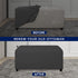 PureFit Super Stretch Ottoman Cover - Soft Form Fit Rectangle Slipcover for Living Room, Dark Gray