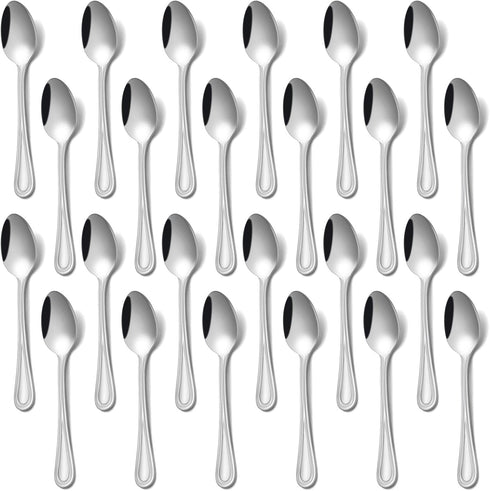 24 PCS 4.7 Demitasse Espresso Spoons Set, Stainless Steel Small Spoons for Coffee Bar, Dishwasher Safe