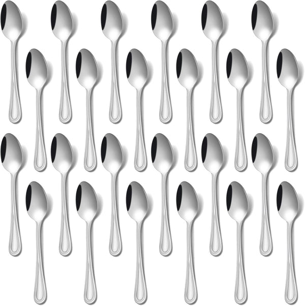 24 PCS 4.7 Demitasse Espresso Spoons Set, Stainless Steel Small Spoons for Coffee Bar, Dishwasher Safe